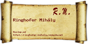 Ringhofer Mihály névjegykártya